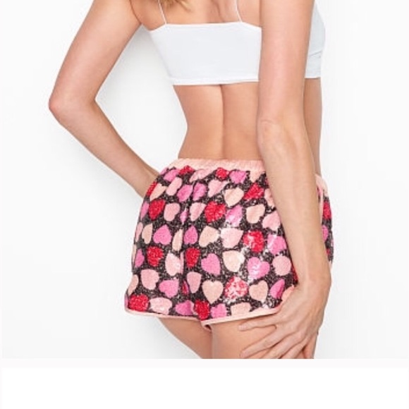 Victoria’s Secret sequined heart satin sleep short - Picture 4 of 16